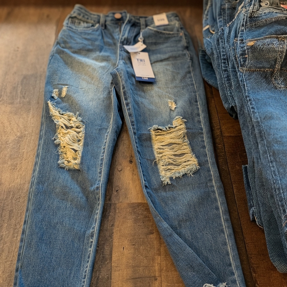 YMI Blue Boyfriend Distressed Jeans